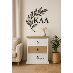 ΚΟΜΟ ΞΥΛΙΝΟ ΛΕΥΚΟ/ΦΥΣΙΚΟ 3ΣΥΡΤΑΡΙΑ  34X25Χ62cm 