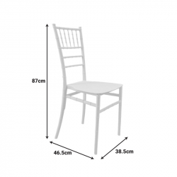 Καρέκλα Tiffany Ι pakoworld pp σε λευκή απόχρωση 38.5x46.5x87εκ