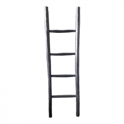 Σκάλα Morjeve pakoworld μαύρο teak ξύλο 45x6x150εκ