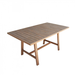Τραπεζαρία Malibu pakoworld μασίφ ξύλο ακακίας 180x90x75εκ Σετ 7τεμ
