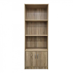 Βιβλιοθήκη Tekaro pakoworld σε sonoma απόχρωση 60x29x166εκ