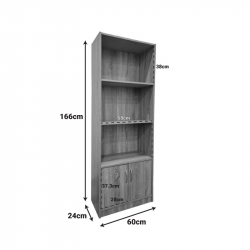 Βιβλιοθήκη Tekaro pakoworld σε sonoma απόχρωση 60x29x166εκ