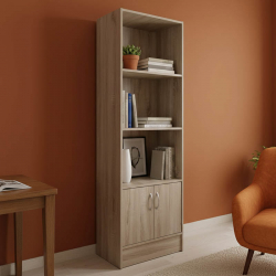 Βιβλιοθήκη Tekaro I pakoworld σε sonoma απόχρωση 57x33x180εκ