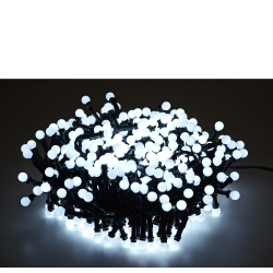 Χριστουγεννιάτικα Φώτα 300 LED Cherry Ψυχρό Λευκό Με Πράσινο Καλώδιο Και Πρόγραμμα