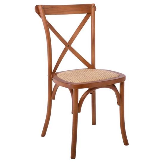 DESTINY Καρέκλα Οξυά Καρυδί / Κάθισμα Ψάθα 48x52x89cm