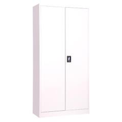 Nextdeco ντουλάπα δίφυλλη με 4 ράφια και κλειδαριά μεταλλική λευκή (ΜΠΥ)90x40x185 cm