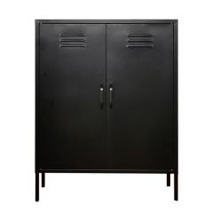 Nextdeco ντουλάπα 2φυλλη και 3 ράφια μεταλλική μαύρη (ΜΠΥ)80x40x102 cm