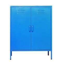 Nextdeco ντουλάπα 2φυλλη και 3 ράφια μεταλλική μπλε (ΜΠΥ)80x40x102 cm