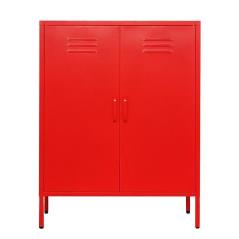 Nextdeco ντουλάπα 2φυλλη και 3 ράφια μεταλλική κόκκινη (ΜΠΥ)80x40x102 cm