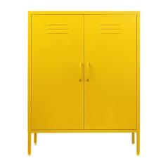 Nextdeco ντουλάπα 2φυλλη και 3 ράφια μεταλλική κίτρινη (ΜΠΥ)80x40x102 cm
