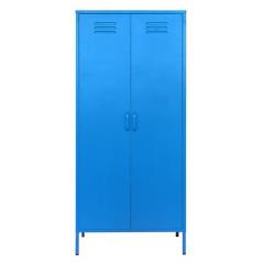 Nextdeco ντουλάπα 2φυλλη και 2 ράφια μεταλλική μπλε (ΜΠΥ)76x50x170 cm