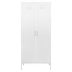 Nextdeco ντουλάπα 2φυλλη και 2 ράφια μεταλλική λευκή (ΜΠΥ)76x50x170 cm