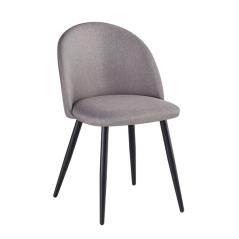 BELLA Καρέκλα Μέταλλο Βαφή Μαύρο / Ύφασμα Sand Grey 50x57x81cm