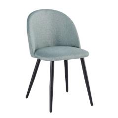 BELLA Καρέκλα Μέταλλο Βαφή Μαύρο / Ύφασμα Mixed Green 50x57x81cm