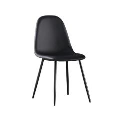 CELINA Καρέκλα Μέταλλο Βαφή Μαύρο / Pvc Μαύρο 45x54x85cm