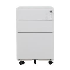 Nextdeco συρταριέρα με 3 συρτάρια και κλειδαριά λευκή μεταλλική (ΜΠΥ)50x39x60 cm