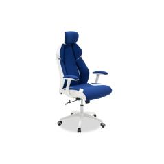 Momentum Καρέκλα γραφείου διευθυντή Bucket μπλε υφάσμα Mesh-πλάτη pu λευκό 62x58x122 cm