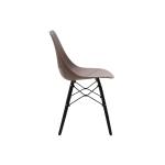 Ninja Καρέκλα από PP χρώμα μόκα με ξύλινα πόδια εσωτερικού-εξωτερικού χώρου 46x52x83 cm