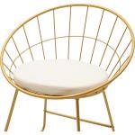 Καρέκλα Seth pakoworld μεταλλική χρυσό με μαξιλάρι PVC λευκό