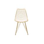 Καρέκλα Taj pakoworld μεταλλική χρυσό με μαξιλάρι PVC λευκό