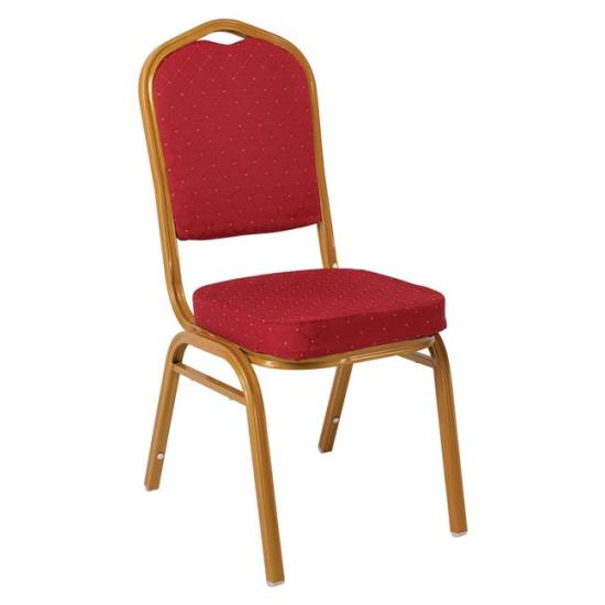 HILTON Καρέκλα Μέταλλο Βαφή Gold - Ύφασμα Κόκκινο 44x55x93cm