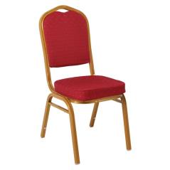 HILTON Καρέκλα Μέταλλο Βαφή Gold, Ύφασμα Κόκκινο 44Χ55Χ93