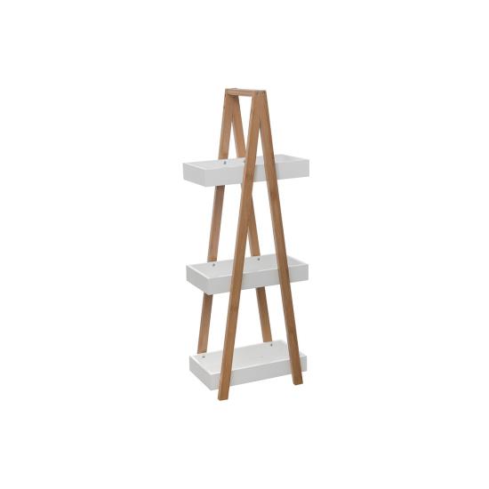 Nancy Ραφιέρα επιδαπέδια 3όροφη ξύλινη χρώμα φυσικό-λευκό 30x18x82 cm