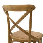 Reid Σκαμπώ μπαρ ξύλινο χρώμα ανοικτό καρυδί-έδρα καφέ rattan 45x52x116 cm