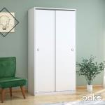 Slide Ντουλάπα ρούχων δίφυλλη με συρόμενες πόρτες - χώρισμα χρώμα λευκό 94x52x182 cm