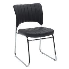 Evelia Καρέκλα γραφείου επισκέπτη με PU χρώμα μαύρο 44x51x81 cm