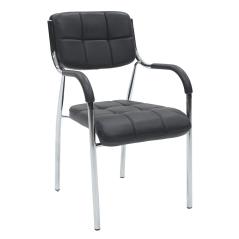 Florida Καρέκλα γραφείου επισκέπτη με PVC χρώμα μαύρο 52x52x86 cm