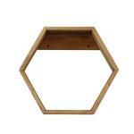 Ράφι με ξύλινο εξάγωνο πλαίσιο 51x17x45cm | ZAROS
