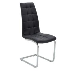 Darrell Καρέκλα μεταλλική χρωμίου με PU μαύρο 42x49x106 cm
