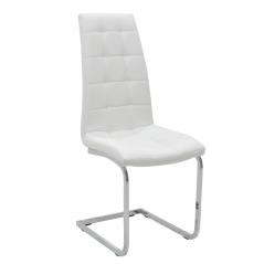 Darrell Καρέκλα μεταλλική χρωμίου PU λευκό 42x49x106 cm