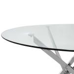 Steve Τραπέζι στρόγγυλο με γυάλινη επιφάνεια διαφανές Φ120x74,5 cm