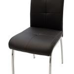Ariadne Καρέκλα μεταλλική χρωμίου με pu μαύρο 43x63x96 cm