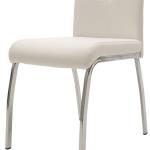 Ariadne Καρέκλα μεταλλική χρωμίου με pu λευκό 43x63x96 cm