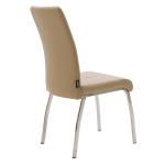 Ariadne Καρέκλα μεταλλική χρωμίου με pu μόκα 43x63x96 cm