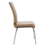 Ariadne Καρέκλα μεταλλική χρωμίου με pu μόκα 43x63x96 cm