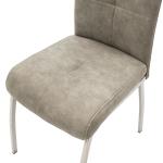 Ariadne Καρέκλα μεταλλική χρωμίου με pu γκρι 43x63x96 cm