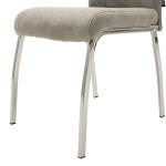 Ariadne Καρέκλα μεταλλική χρωμίου με pu γκρι 43x63x96 cm