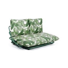 Lorna lounge καναπές διθέσιος αλουμινίου χρώμα πράσινο 132x75x79(44)cm