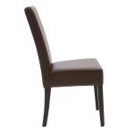 Ditta Καρέκλα σκούρο καφέ τεχνόδερμα - πόδια ξύλο μασίφ wenge 45x58x96 cm