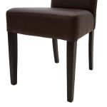 Ditta Καρέκλα σκούρο καφέ τεχνόδερμα - πόδια ξύλο μασίφ wenge 45x58x96 cm