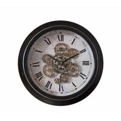 Ρολόι τοίχου μεταλλικό με κινούμενο μηχανισμό,εκρού/χρυσό/μαύρο Φ46cm | ZAROS