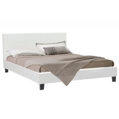 Nevil Κρεβάτι διπλό 150x200 PU χρώμα λευκό ματ με ανατομικές τάβλες 212x156x28,5 cm