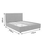 Roi Κρεβάτι διπλό 160x200 PU λευκό ματ + αποθηκευτικό χώρο με ανατομικές τάβλες 218x172x135 cm