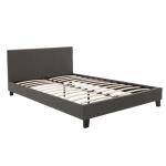 Nevil Κρεβάτι διπλό 150x200 με ύφασμα χρώμα ανθρακί με ανατομικές τάβλες 212x156x86,5 cm