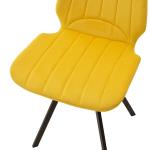 Sabia Καρέκλα μεταλλική μαύρη με ύφασμα βελουτέ κίτρινο 45,5x58x80 cm