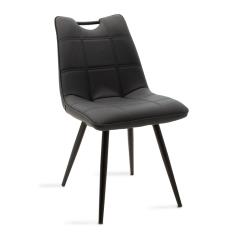 Nely Καρέκλα μεταλλική μαύρη με pu μαύρο 47x61x85 cm
